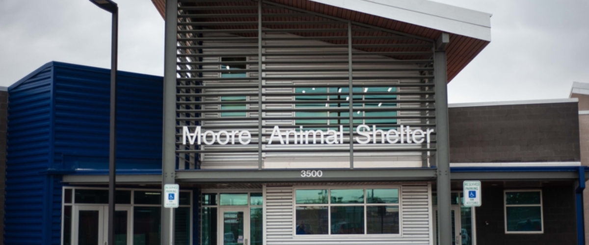photo of Moore Animal Shelter front of building. Opened in early 2024.
