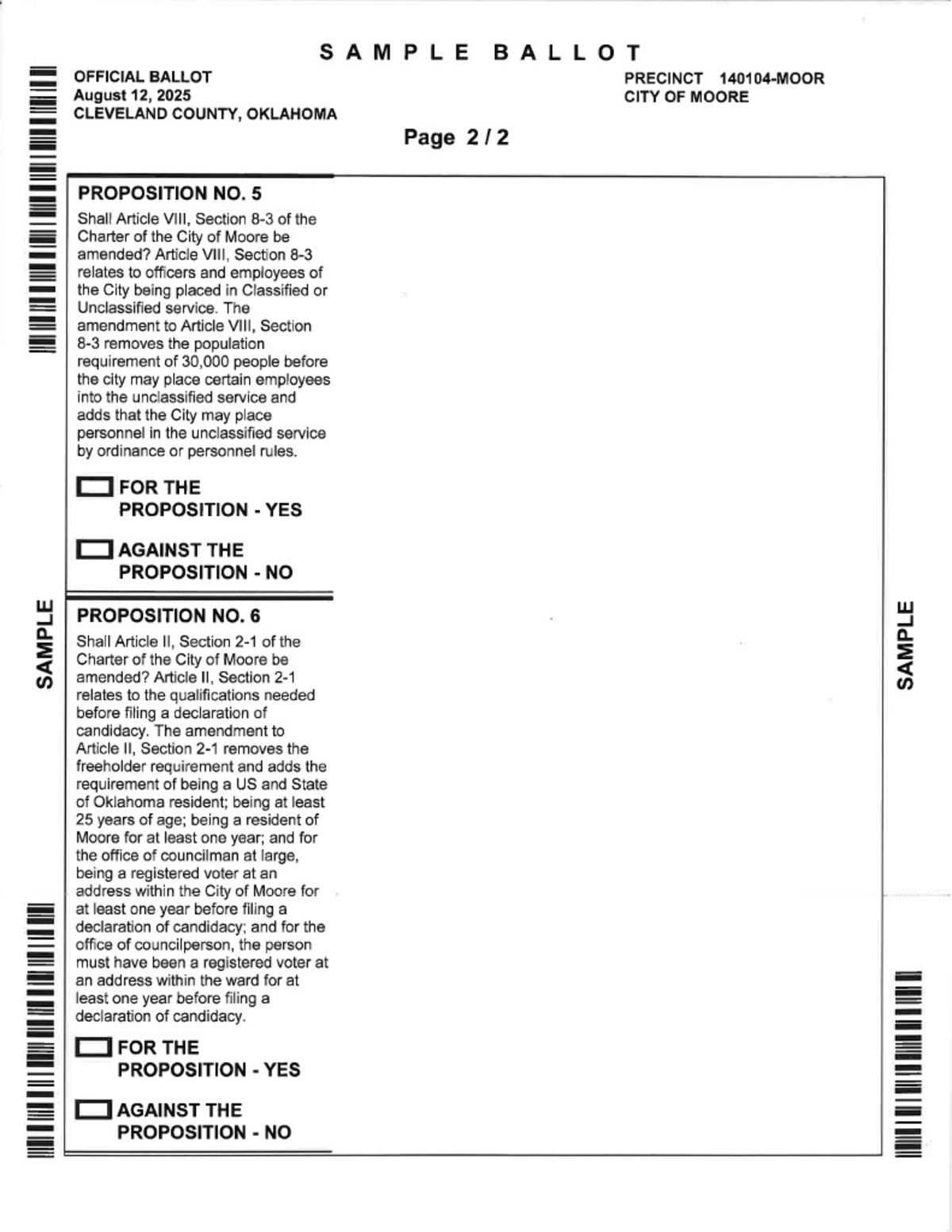 Sample Ballot Proposition Page 2